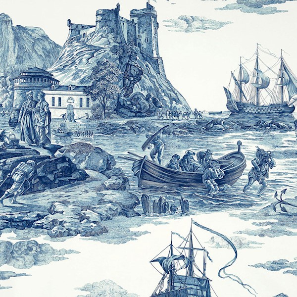 Marine Toile - Indigo Fabrics | Schumacher
